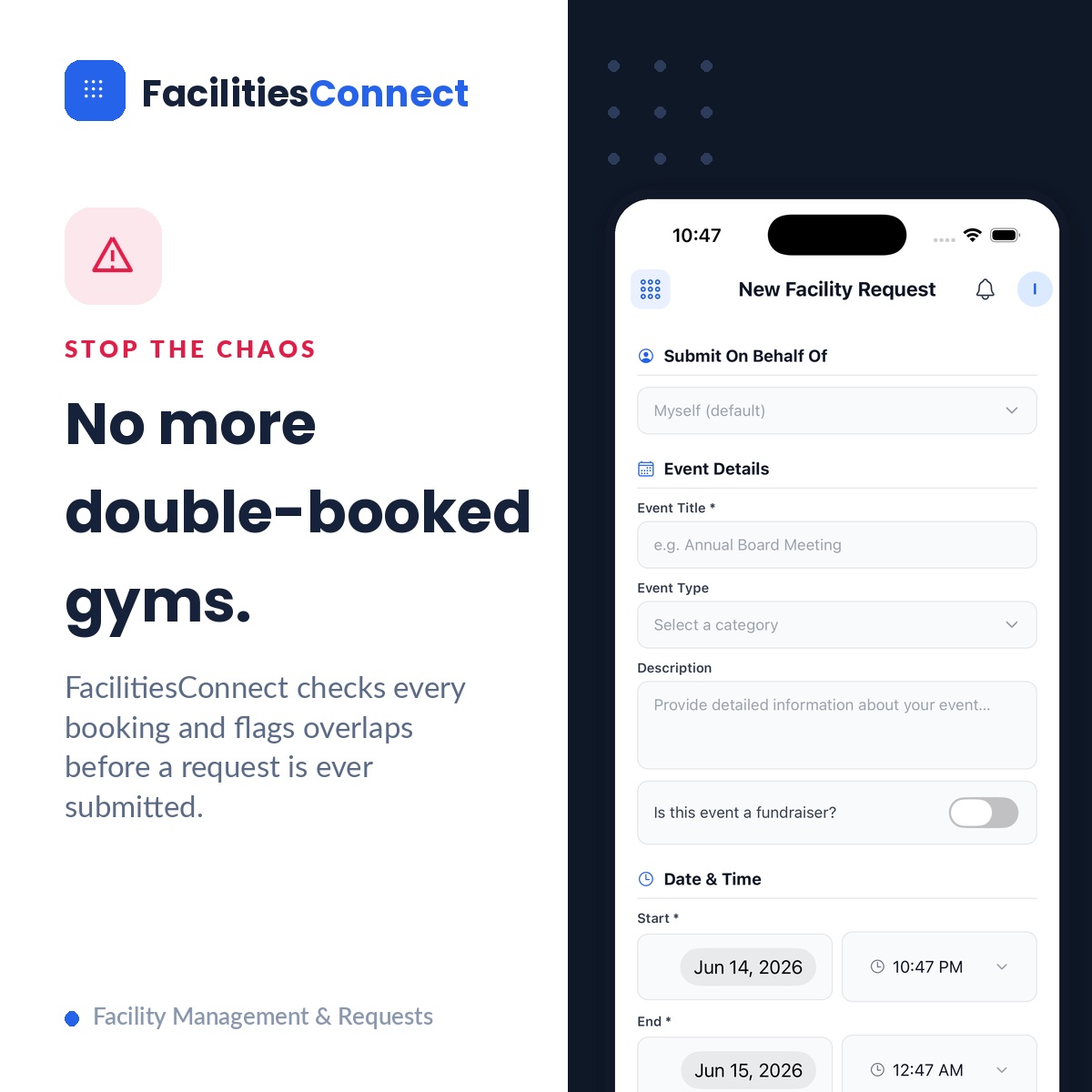 FacilityHub screen